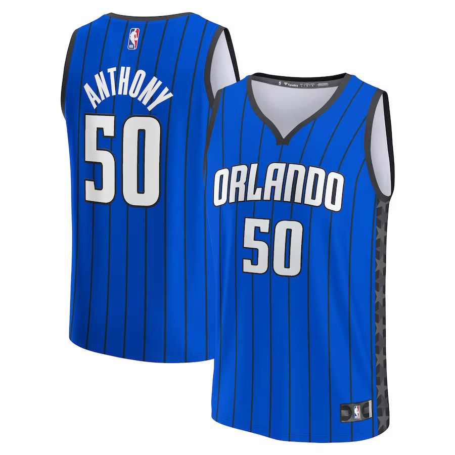Men Orlando Magic #50 Cole Anthony Fanatics Branded Blue 2022-23 Fast Break Replica NBA Jersey